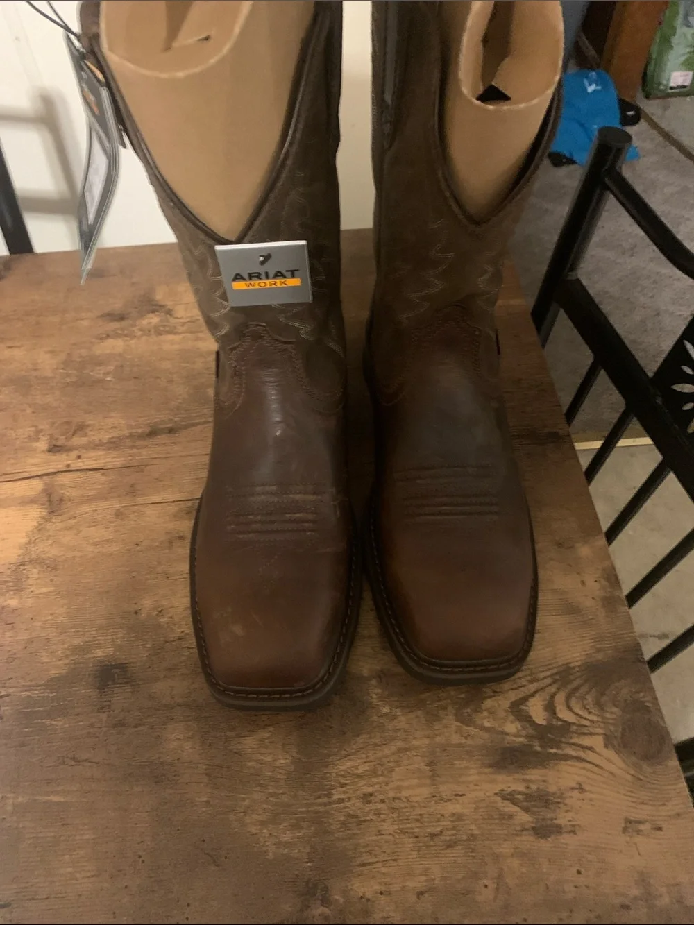 Ariat Men's Brown Leather Western Work Boots